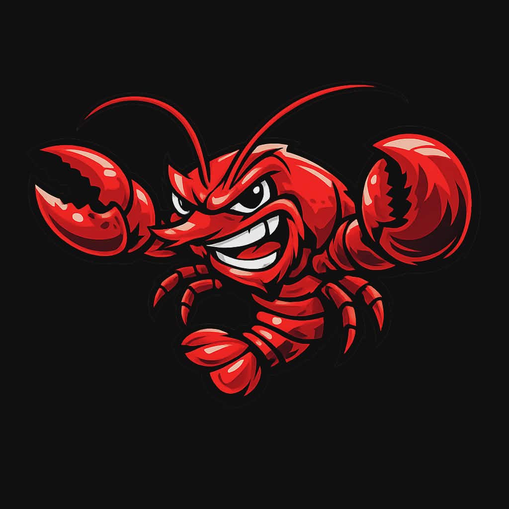 Red crawfish mascot